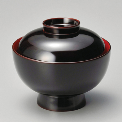 雑煮椀 沈金 のし 溜 漆塗り・木製 漆器の井助