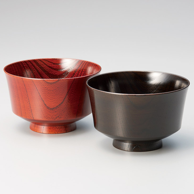 夫婦椀 Keyaki ペア汁椀 黒・赤 2客セット 木製 漆塗り 12-03503 漆器