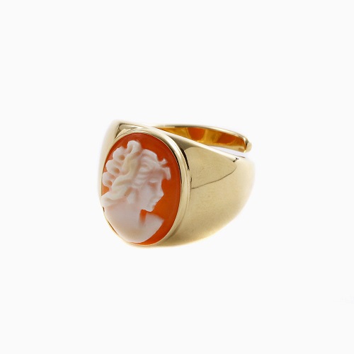 送料無料】イタリア製/ITALY カメオ/CAMEO 横顔 王冠 お洒落/オシャレ