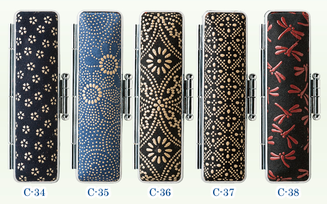 上印伝□甲州の伝統工芸『印伝』を使ったシブい和風の印鑑ケース上印伝