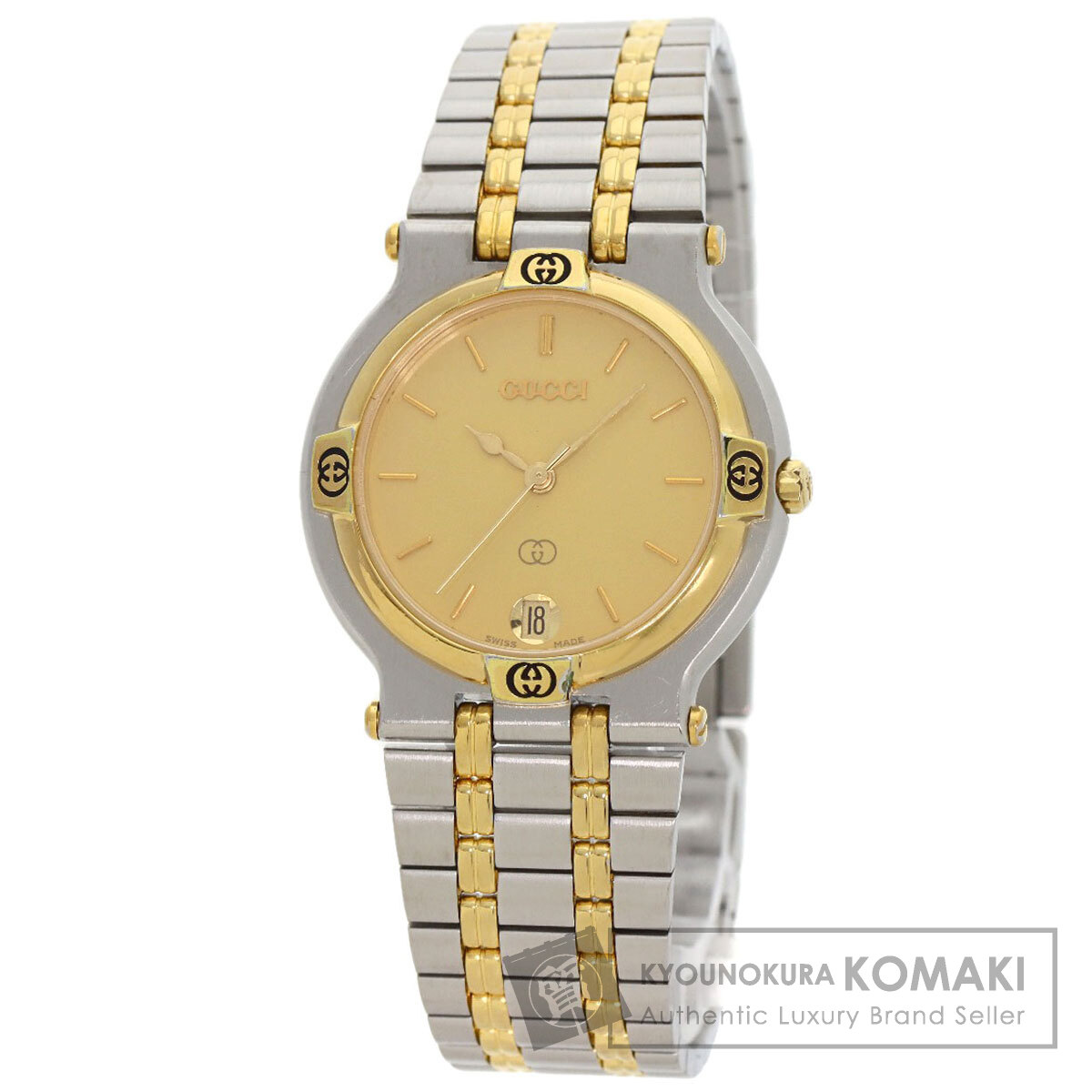 GUCCI グッチ 9000M ラウンドフェイス 腕時計 ステンレススチール