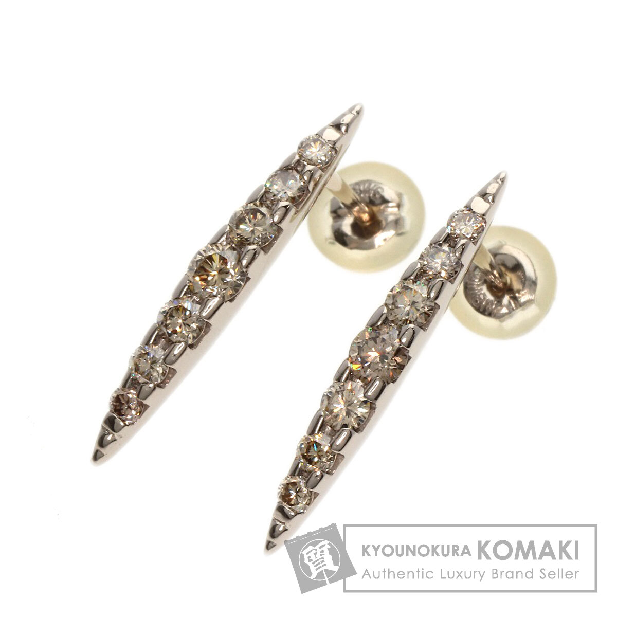 Kashikey カシケイ ネイキッド ブラウン ダイヤモンド ピアス K18BG