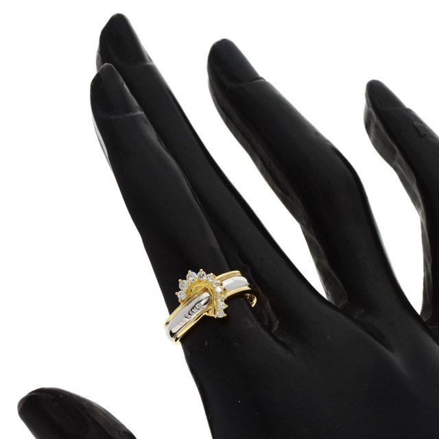 CELINE セリーヌ ロゴ ダイヤモンド リング・指輪 K18イエローゴールド