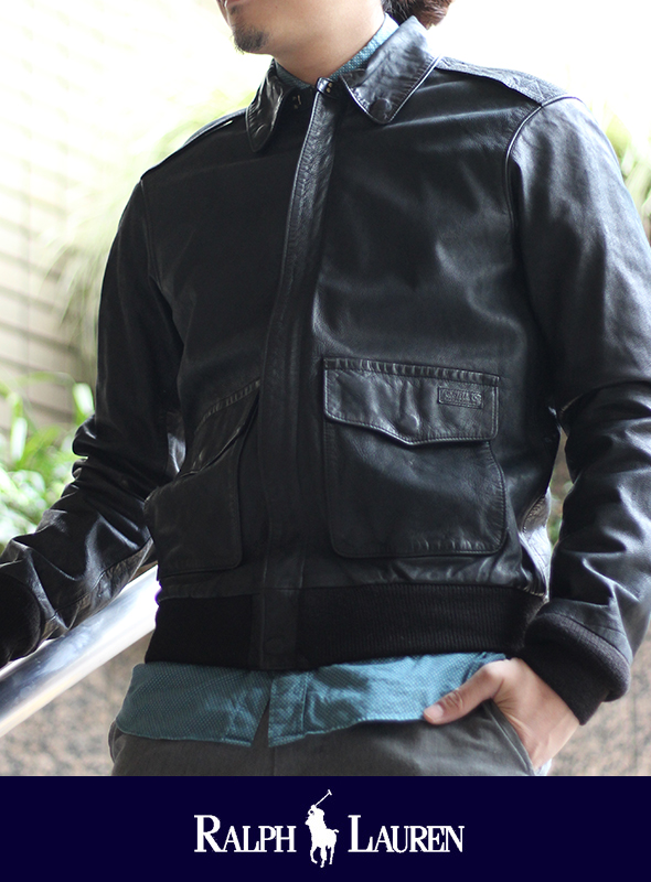 POLO RALPH LAUREN ポロ ラルフローレン A-2 LEATHER JACKET を通販