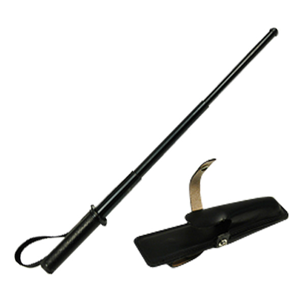 日本製 鍔付 三段式警棒 デラックスタイプ 回転ホルスター付