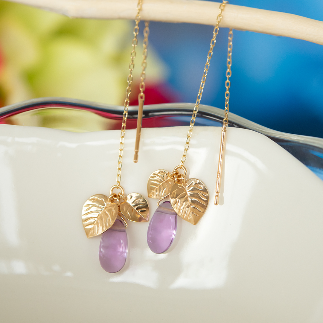 アメリカンピアス K10イエローゴールド アメジスト(JLージュエルー