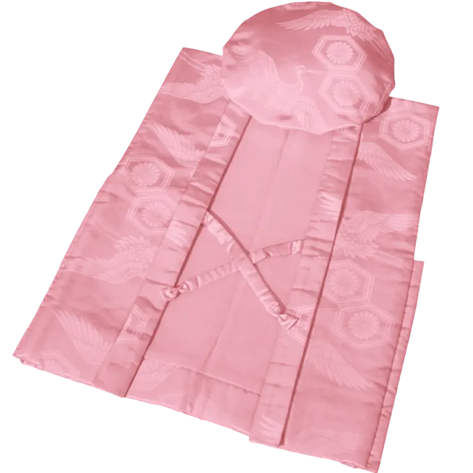 百寿のお祝い｜桃色-鶴亀甲柄-ちゃんちゃんこ｜男女兼用‐フリーサイズ‐