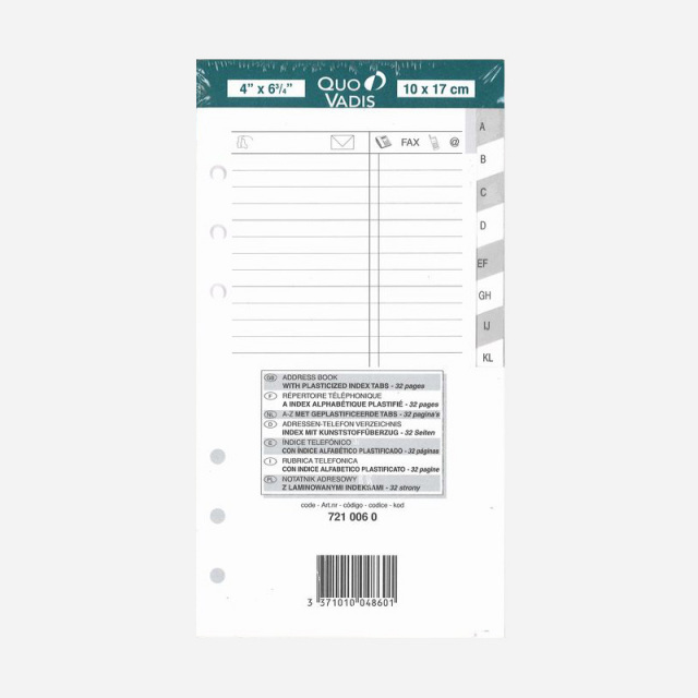 Timer17 タイマー17/インデックス付アドレスシート（ホワイト