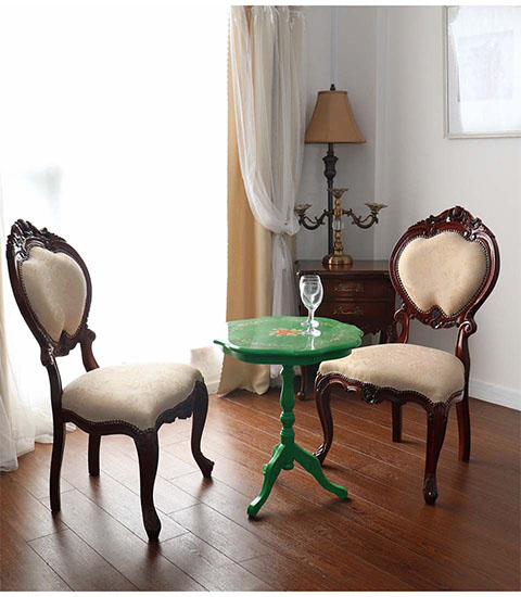 イタリア製 象嵌コーヒーテーブル（サイドテーブル） グリーン｜Y-KAGU