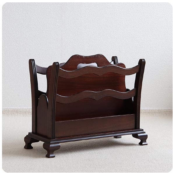 ヴィクトリアンスタイル マガジンラック 物入れ アンティーク仕上げ