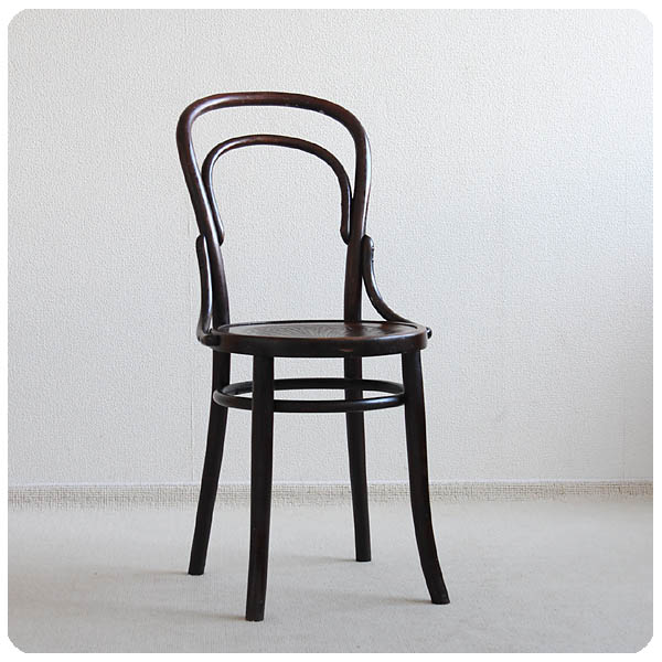 ポーランド アンティーク ベントウッドチェア 曲げ木 木製椅子 花柄型