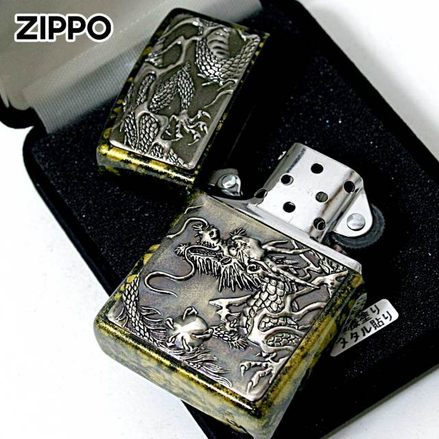 Zippo ジッポー 龍 ドラゴン 鼈甲塗り 伝統工芸 ライズメタル 鼈甲塗り