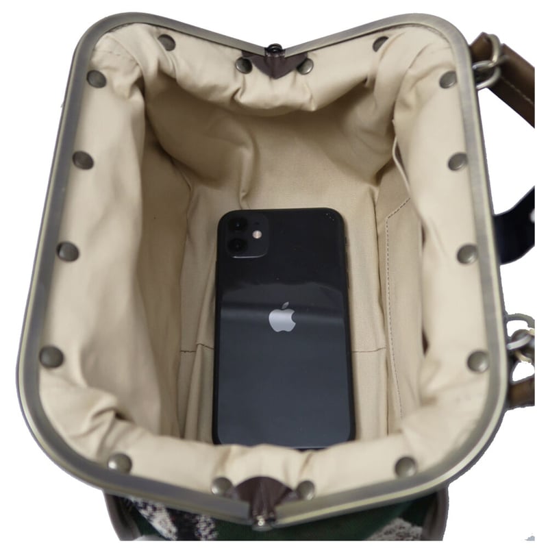 強撥水加工】がま口ポシェット スペインゴブラン リス柄 | バッグ工房