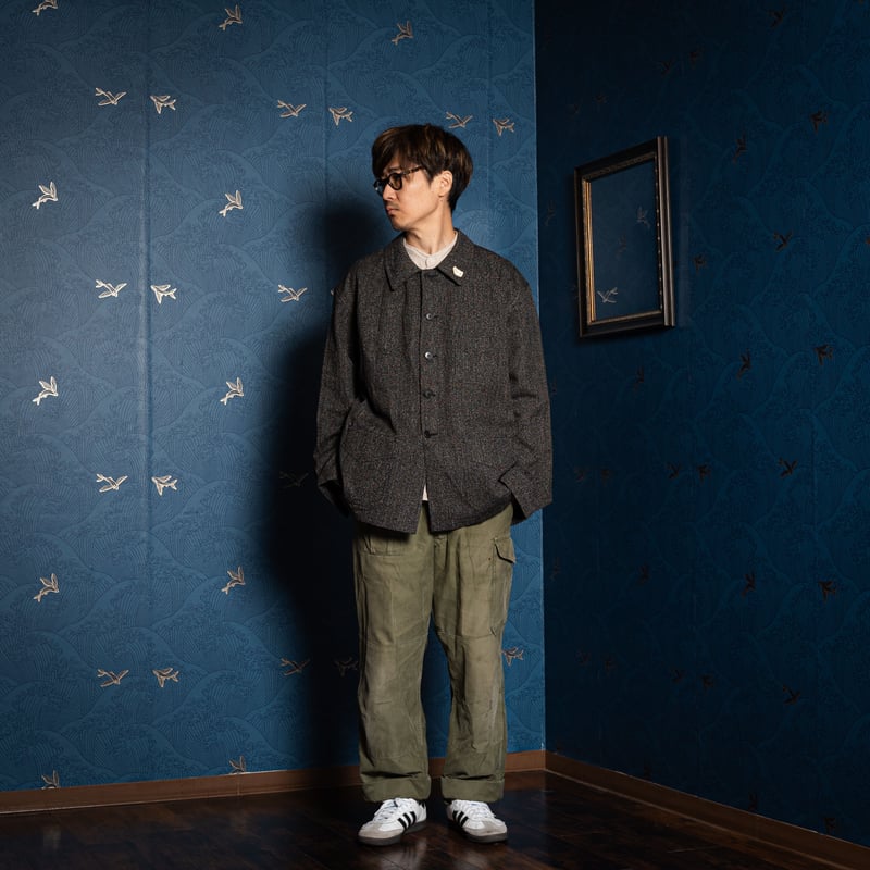 40s France Vintage Black Chambray Work Jacket D