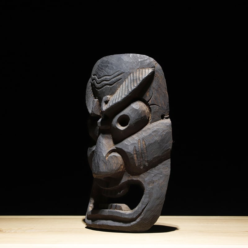 天狗面 江戸期 竈神 カマドガミ 釜神 民間信仰 呪物 妖怪 木彫り お面 天狗