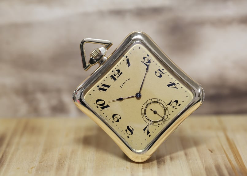 AX-15C ゼニス ZENITH 角型変わりK18YGケース 懐中時計 ペルラージュ