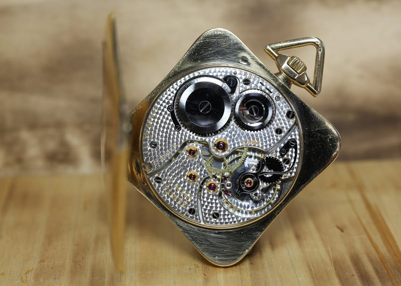 AX-15C ゼニス ZENITH 角型変わりK18YGケース 懐中時計 ペルラージュ