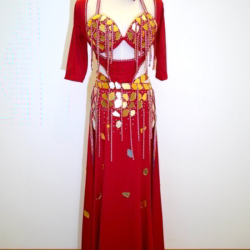 即日発送】 バラディシャービードレス ベリーダンスコスチューム 5点