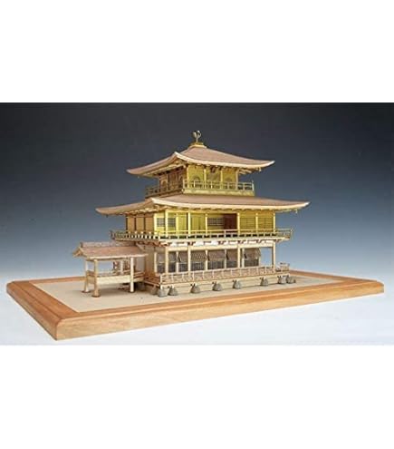 Amazon | ウッディジョー/木製建築模型 1/75鹿苑寺・金閣[ゴールド仕様