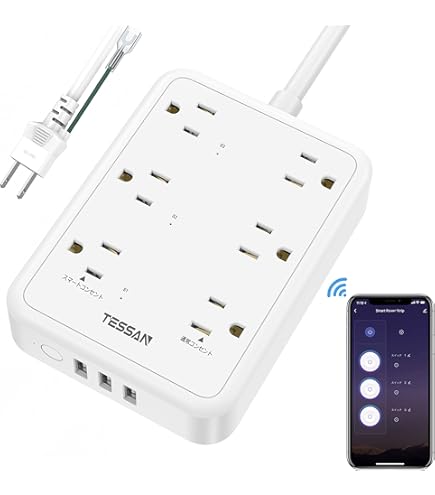 Amazon.co.jp: サンワサプライ USB連動タップ 8個口 3P-2P変換アダプタ