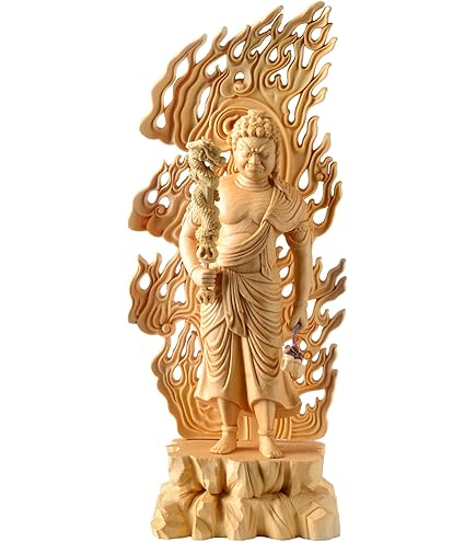 Amazon｜大元帥明王 木彫り仏像 桧木 立像 6面8臂 高さ38CM (Color : 2