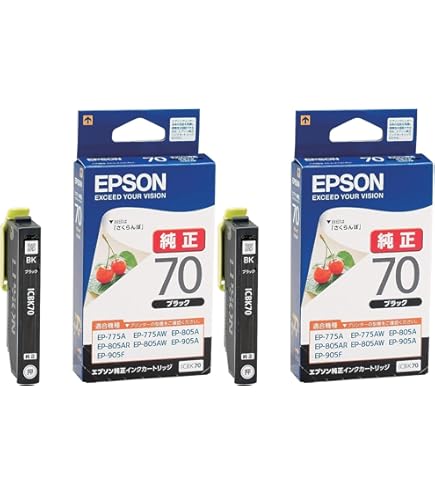 Amazon.co.jp: エプソン 純正 インクカートリッジ さくらんぼ ICBK70L