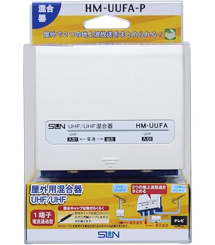 Amazon.co.jp: 日本アンテナ 家庭用UHF/UHF混合器 屋外用 F型端子 M