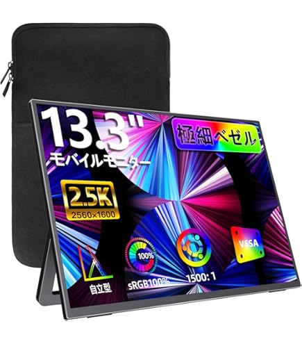 Amazon.co.jp: モバイルモニター kksmart 13.3インチ 超薄型 超軽量 狭