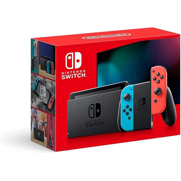 Amazon.com: Nintendo Switch w/Neon Blue & Neon Red Joy-Con + Mario