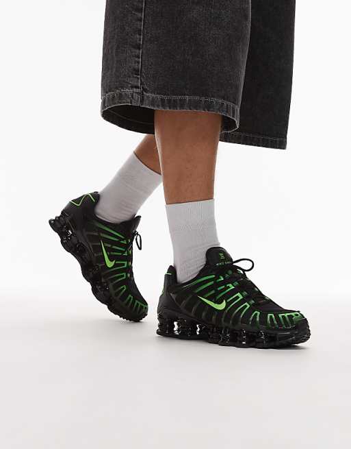 Nike Shox TL sneakers in black and green | ASOS