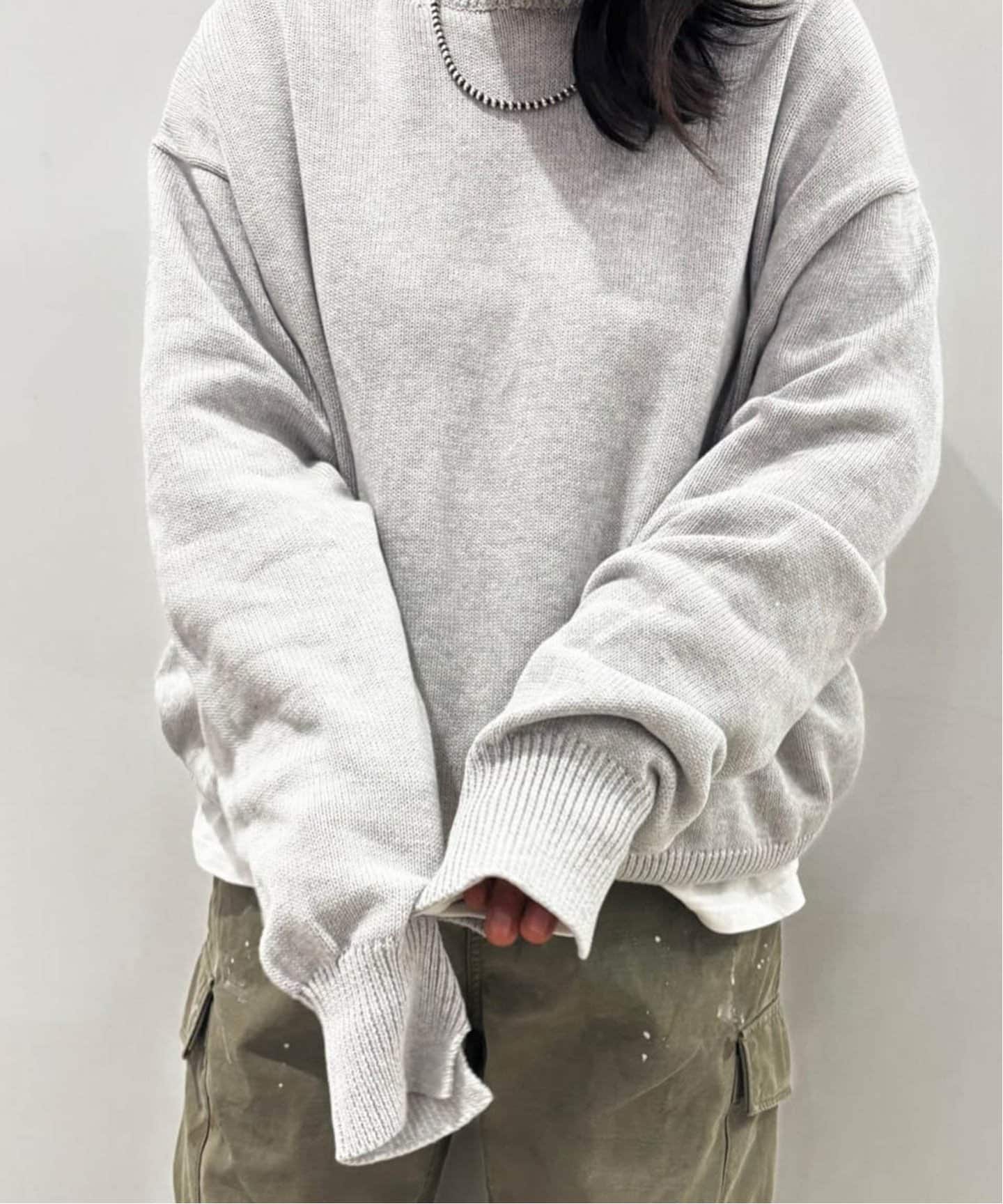 COTTONテンジククルーネックプルオーバー（ニット／セーター