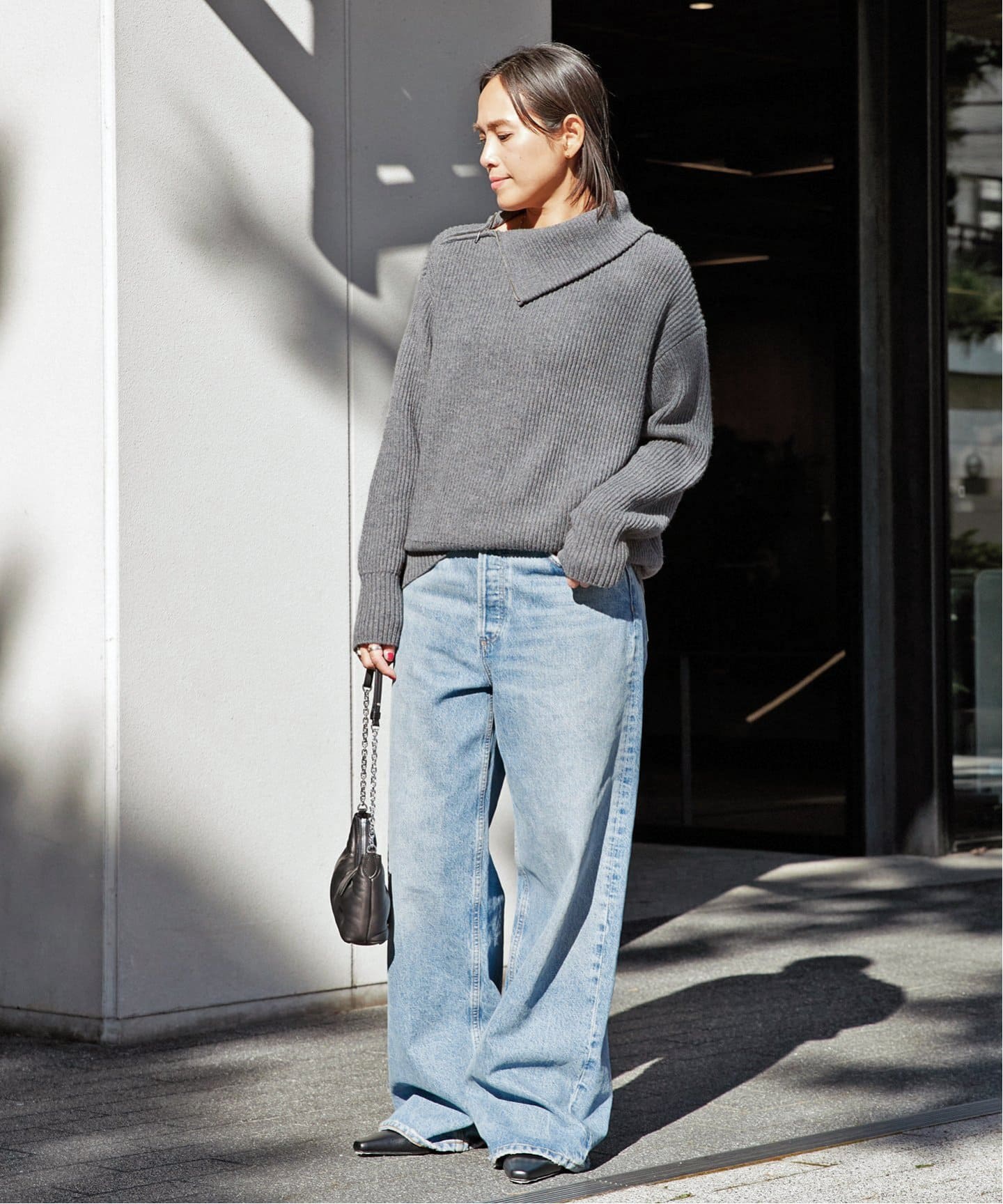 カシミヤミックスニットアゼジップ（ニット／セーター）｜AP STUDIO