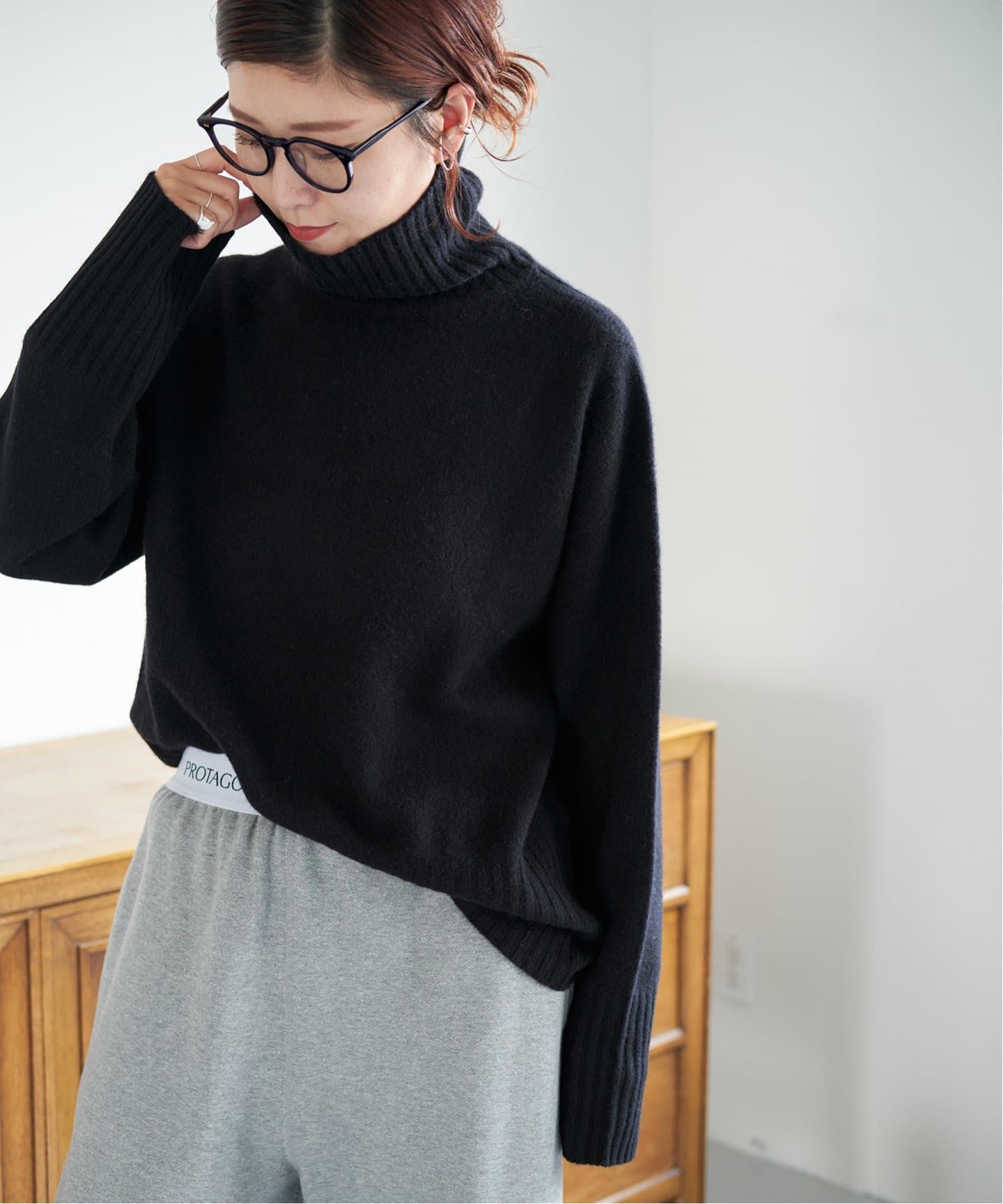 ウールカシミヤ タートルネックプルオーバー（ニット／セーター