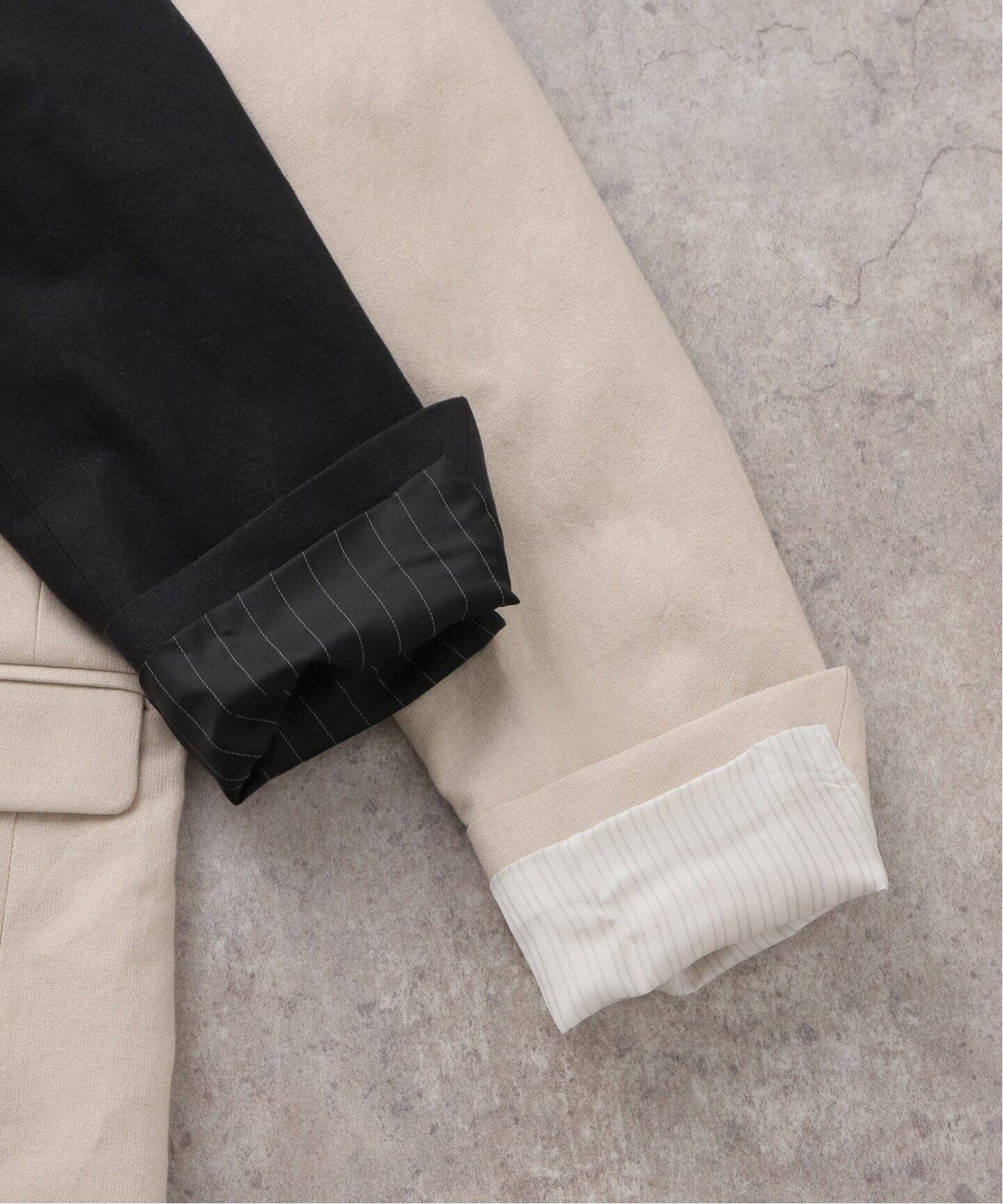 綿麻キャンバスノーカラージャケット（ノーカラージャケット