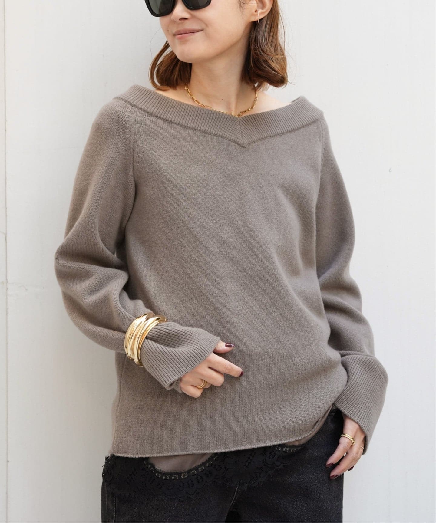 ミドルゲージ Vネック ニット（ニット／セーター）｜Deuxieme Classe