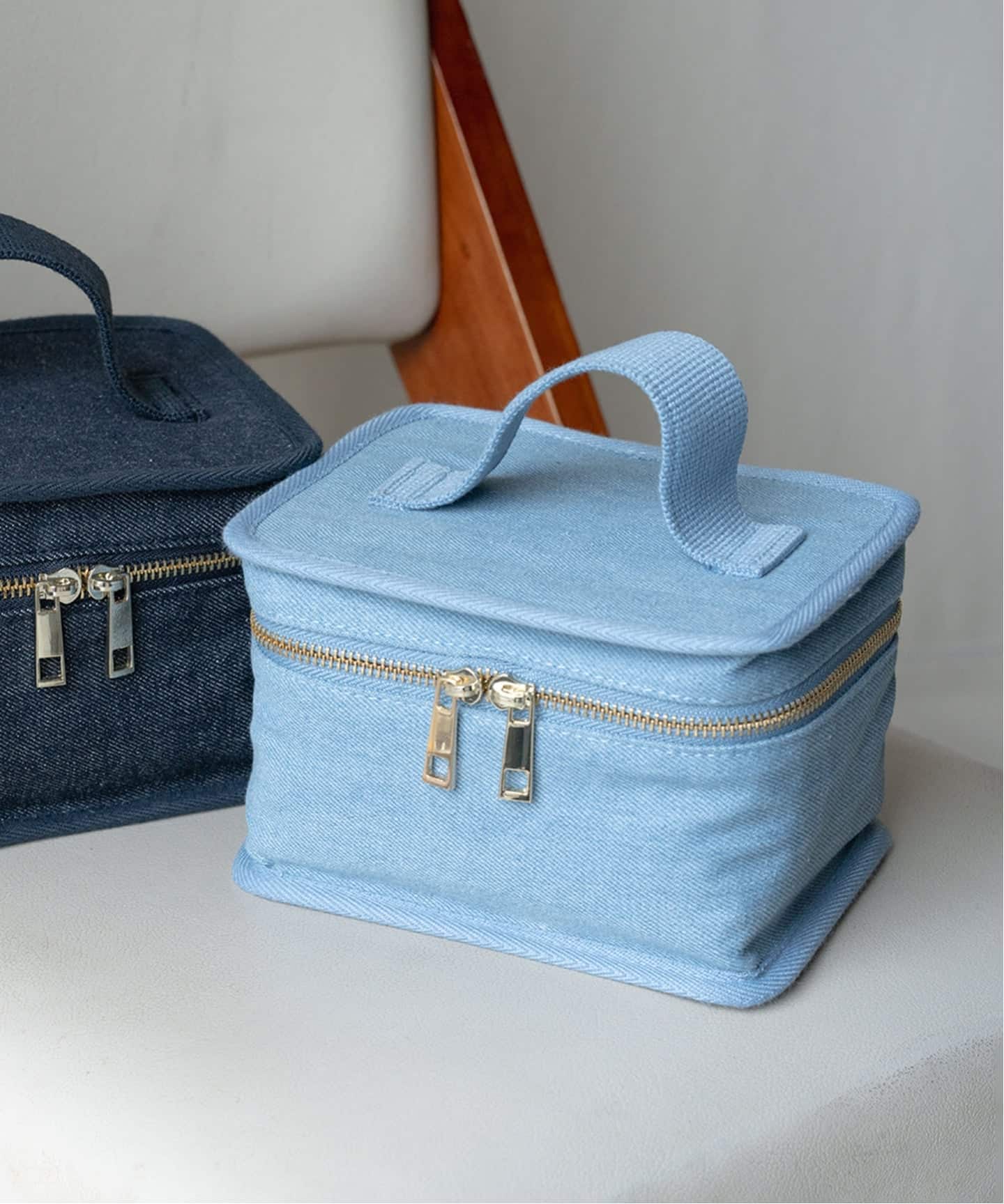 BISOU×L'EAU】バニティーポーチバッグ（デニム）（その他バッグ）｜L