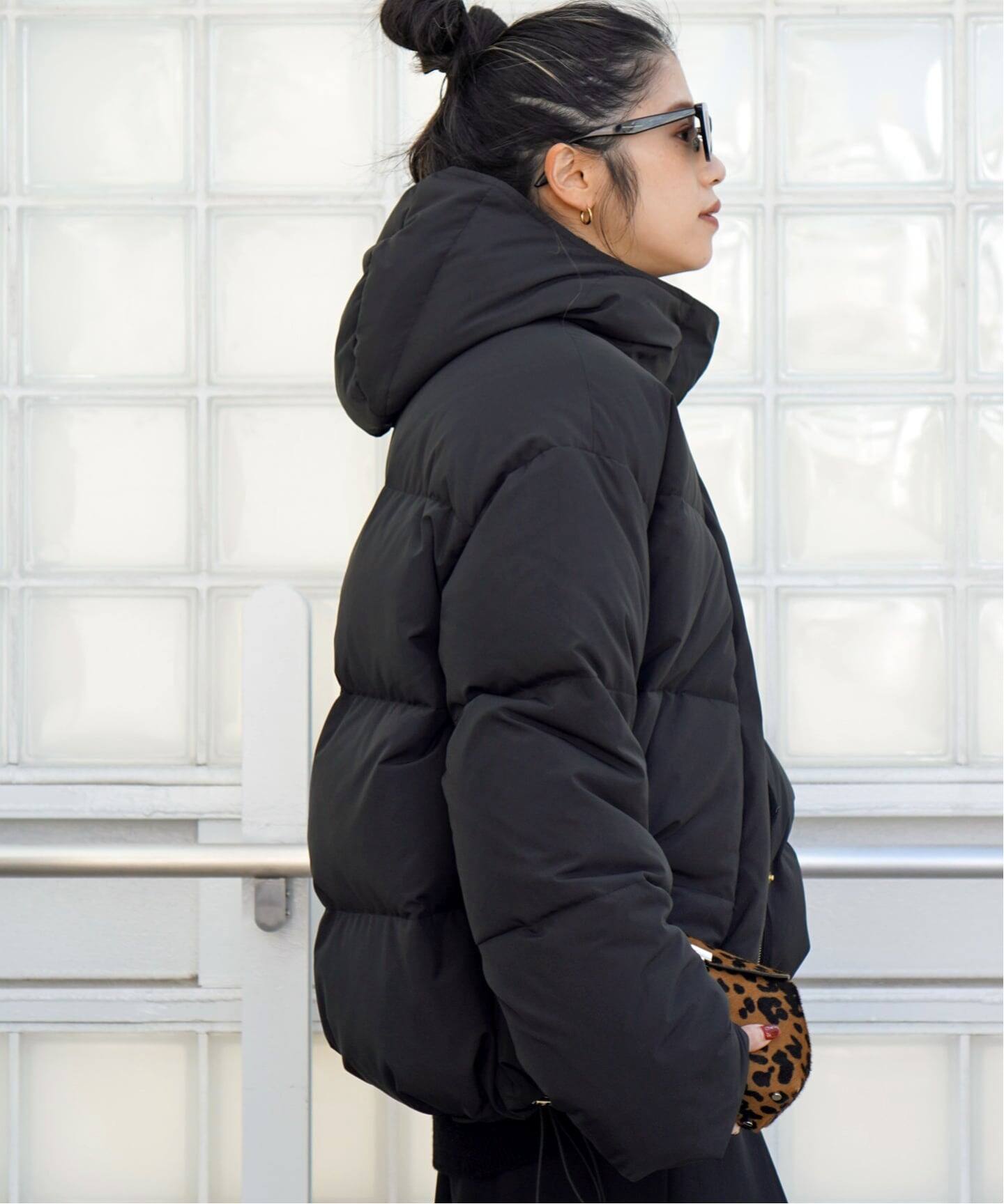 フードダウンジャケット(ブラック)（ダウンジャケット）｜AP STUDIO