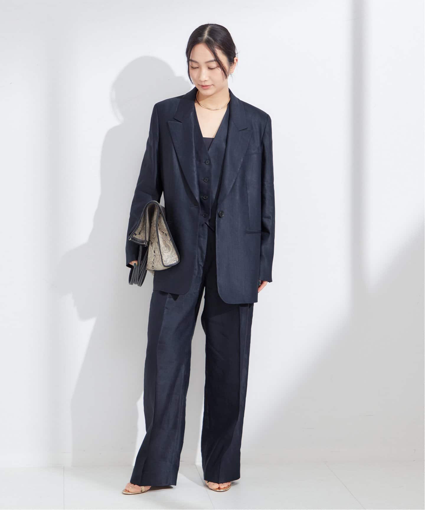 NALYA リネン/チェック タックパンツ（スラックス）｜JOURNAL STANDARD