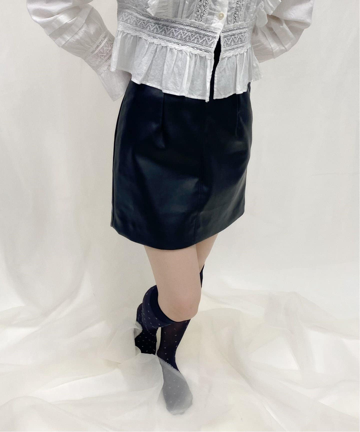 ViVi1月号掲載》フェイクレザーミニスカート（ミニスカート）｜Charles