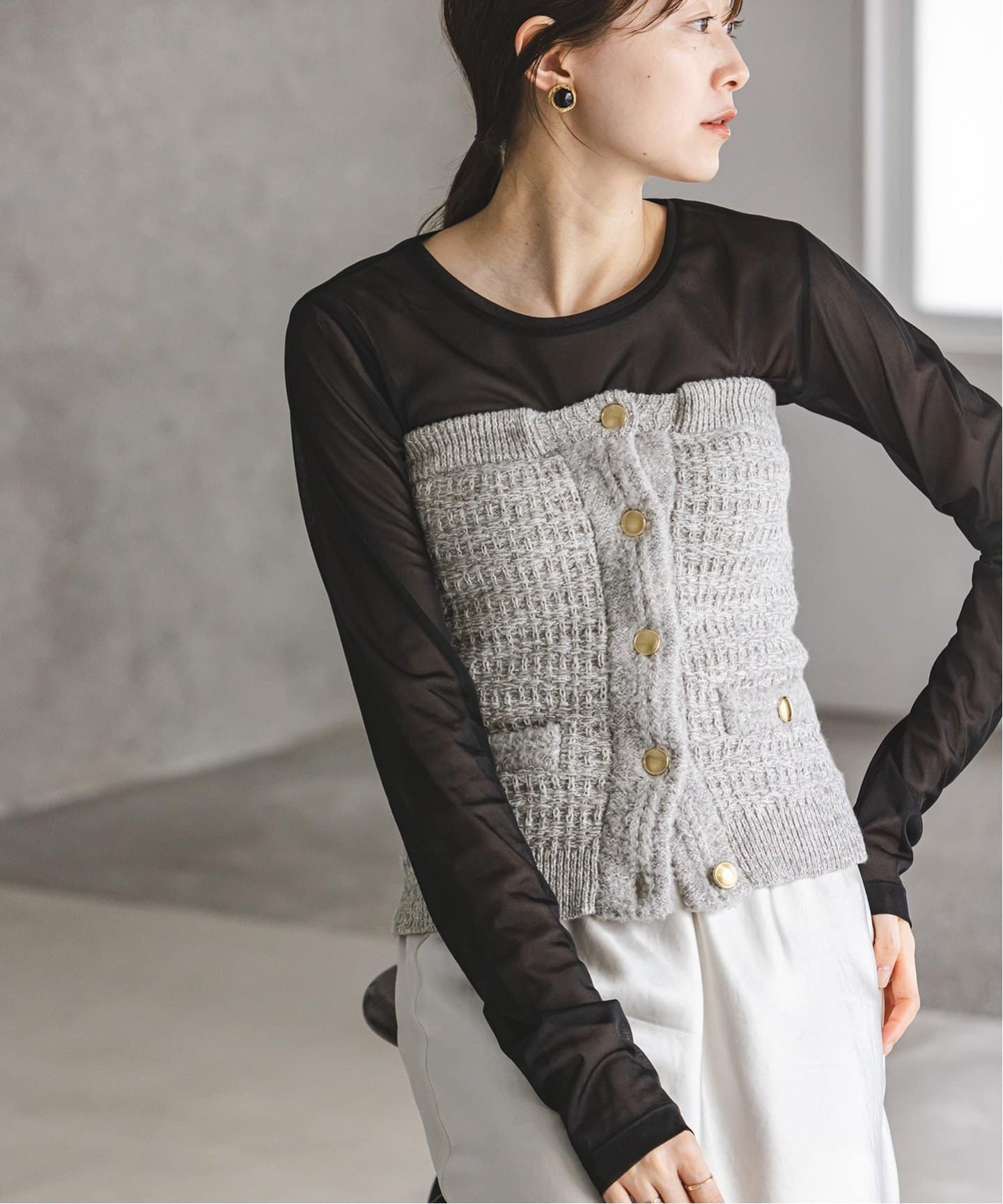 ツイードニットビスチェ（ニット／セーター）｜NOBLE（ノーブル）の