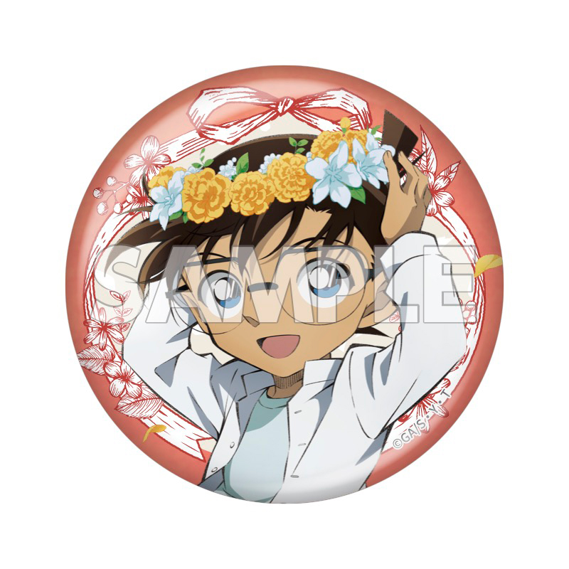 名探偵コナン ちょいデカホロ缶バッジ 花冠-flow in the wind-（灰原