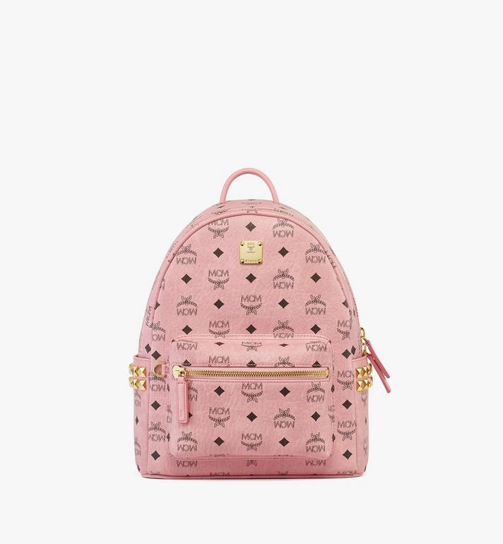 Small Stark Side Studs Backpack in Visetos Pink | MCM ®US