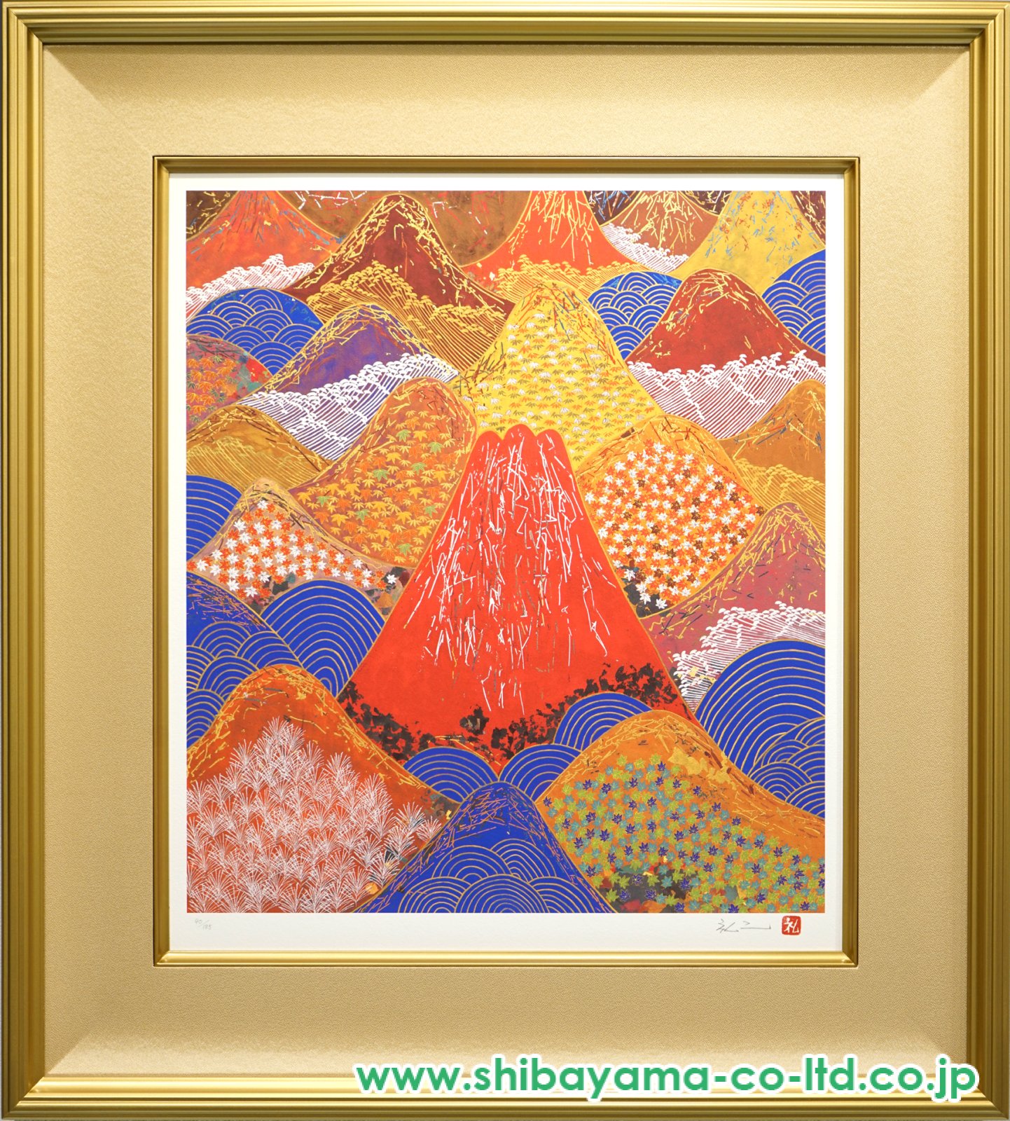 平松礼二「秋山水ジャポン」シルクスクリーン＋ミクストメディア