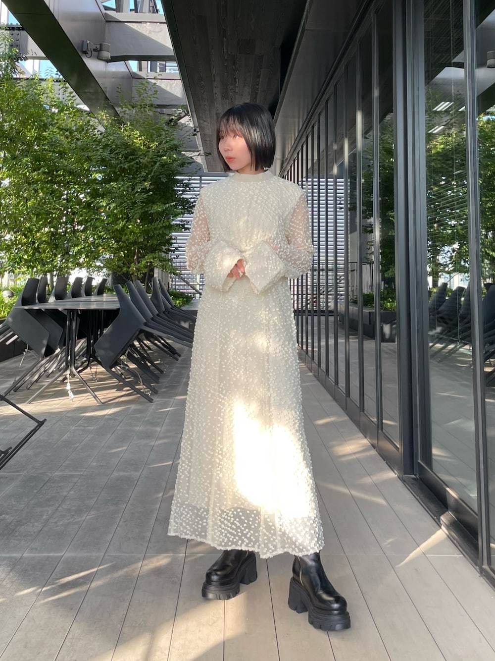 CLANE/クラネ】SNOW DOT JACQUARD ONEPIECE/スノードットジャガード