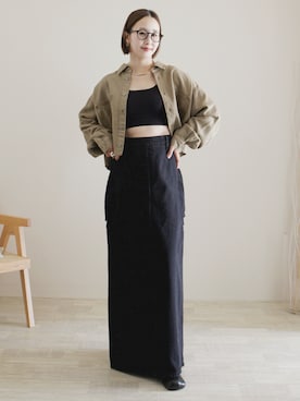 CLANE/クラネ】CIRCLE CUT LAYERED DENIM SKIRT/サークルカット