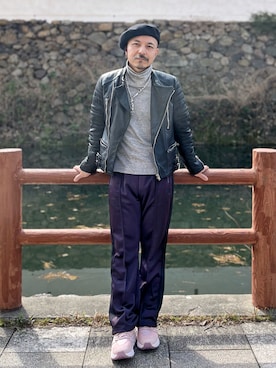 UNUSEDのライダースジャケットを使った人気ファッションコーディネート