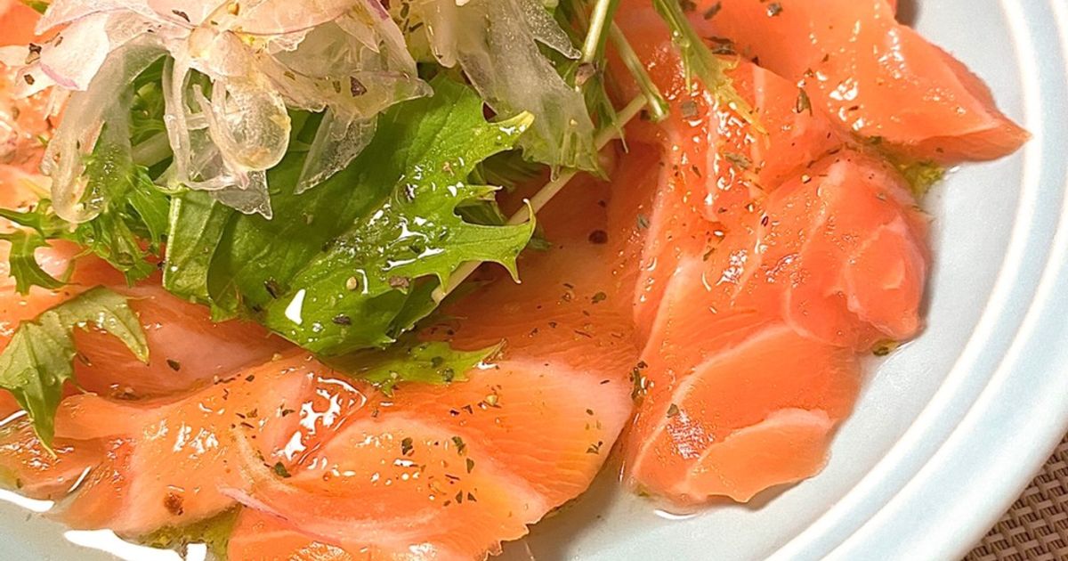 サーモンのカルパッチョ*+ by まいこはんレシピ 【クックパッド】 簡単