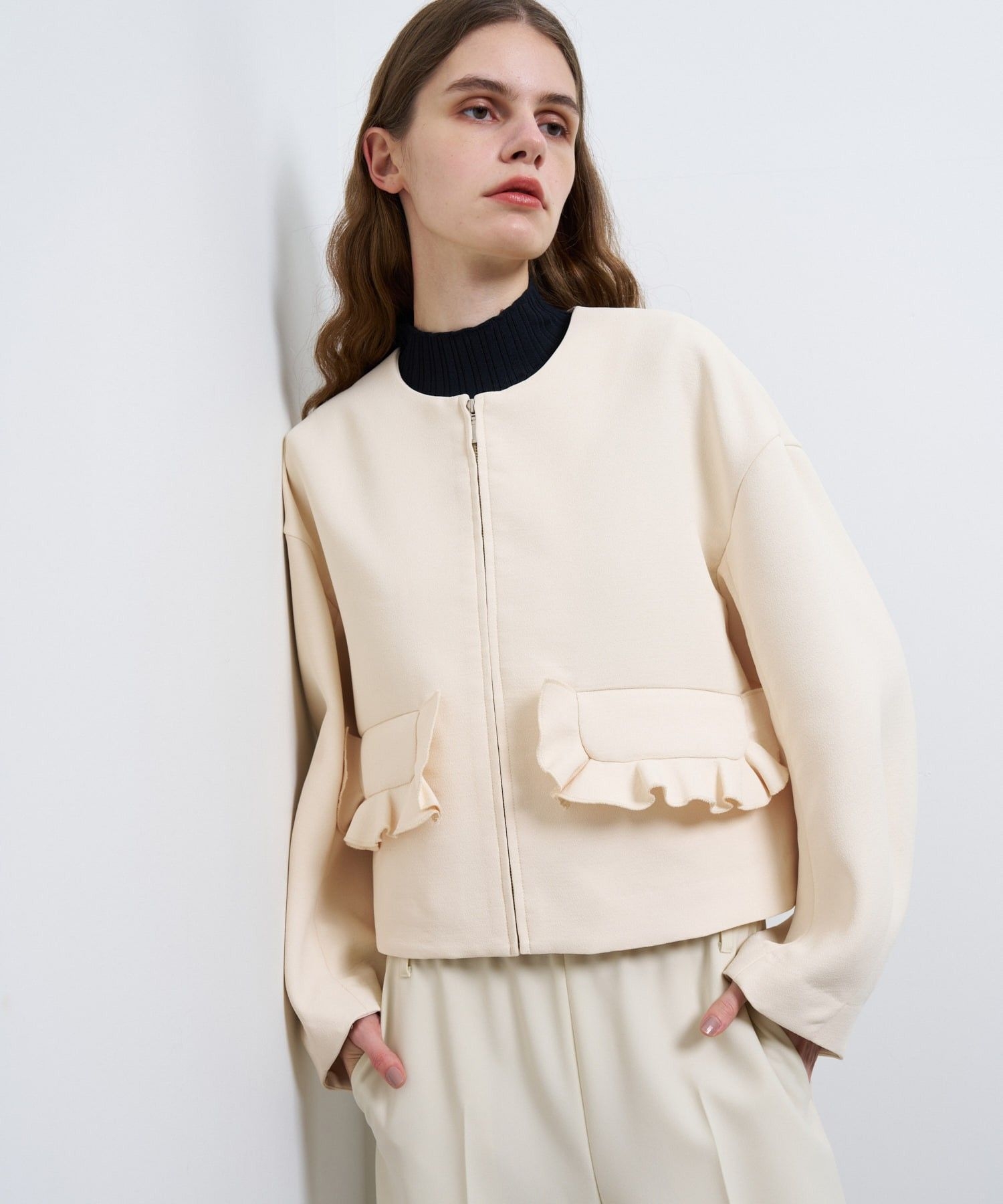 トリプルクロスフリルポケットジャケット|LANVIN en Bleu | LANVIN en