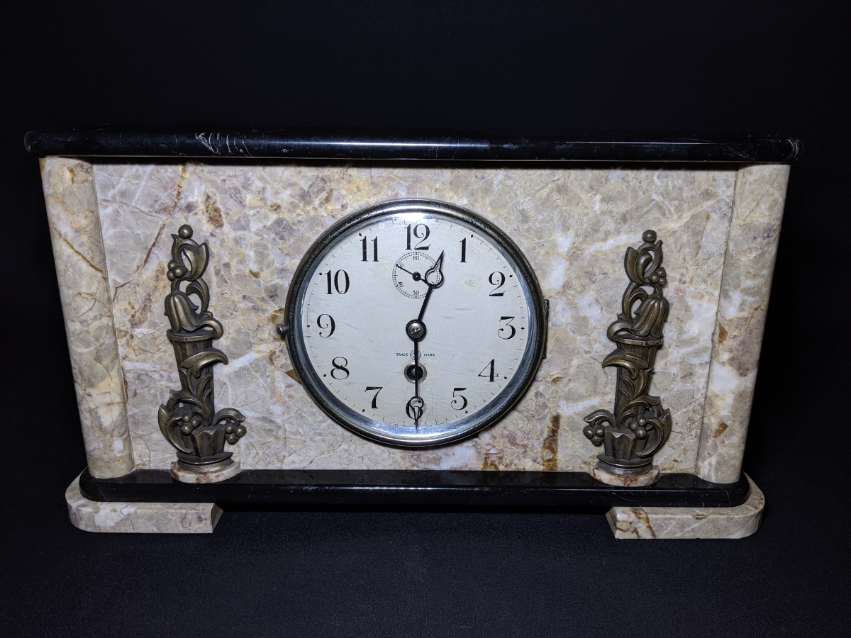 ぬ*.様 アンティーク 精工舎 大理石 4面ガラス 時報打ち 置時計