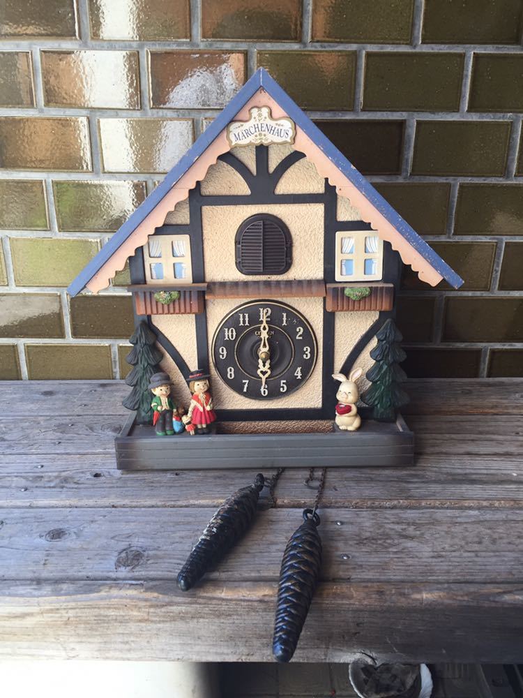 未使用CITIZEN メルヘンハウス ハト時計 掛時計 4MJ744 木製 鳩時計